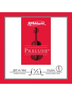 DADDARIO PRELUDE VIOLIN SINGLE E STRING 4/4 Scale Medium Tension