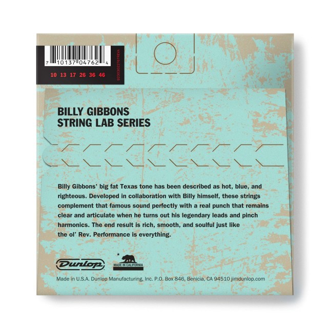 DUNLOP RWN1046 STRING LAB SERIES BILLY GIBBONS GUITAR STRING (10-46)