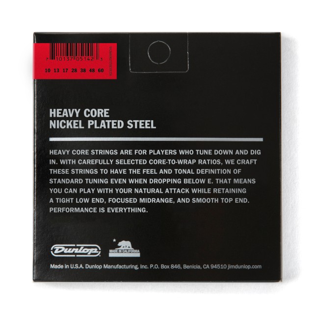 DUNLOP DHCN10607 HEAVY CORE ELECTRIC GUITAR STRINGS (10-60)