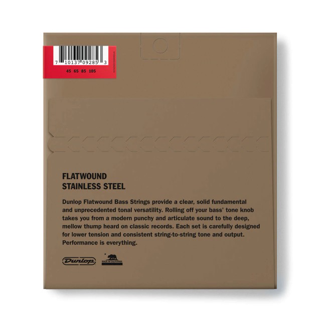 DUNLOP DBFS45105 STAINLESS STEEL FLATWOUND BASS STRINGS 45-105