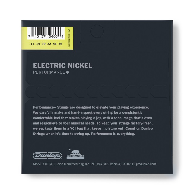 DUNLOP DEN1156 PERFORMANCE+ ELECTRIC GUITAR STRINGS (11-56)