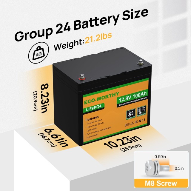 ����������� Eco-Worthy LiFePO4 12.8V 100Ah Bluetooth