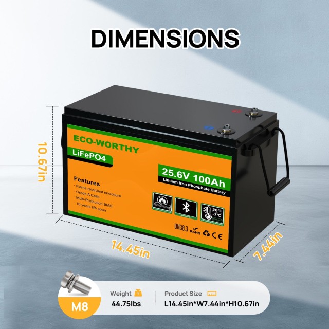 ����������� Eco-Worthy LiFePO4 25,6V 100Ah Low-Temp