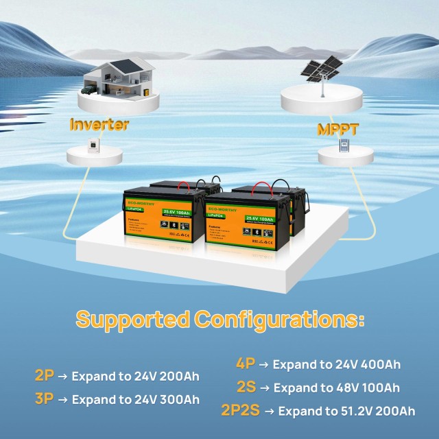 ����������� Eco-Worthy LiFePO4 25,6V 100Ah Low-Temp