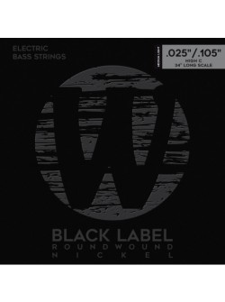 WARWICK 41311 Black Label, Nickel-Plated, Medium Light 5-String High C (25-105)